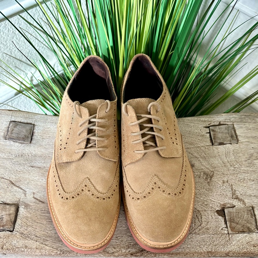 Cole Haan Wingtip Tan Suede Oxfords - Picture 5 of 9